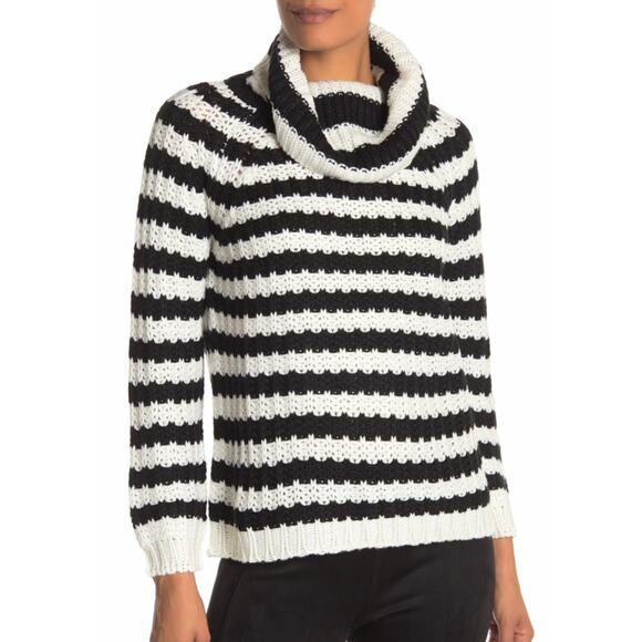 Catherine Malandrino Stripe Turtleneck Sweater - Picture 1 of 8